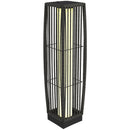 Outsunny Solar Rattan Floor Lamp Auto On/Off Garden Lantern, Dark Grey