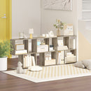 HOMCOM Side Table, Narrow End Table with Storage Shelves, Grey