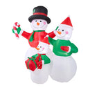Lifeideas 6ft Christmas Inflatable Snowman Family Decorations with LED Lights
