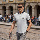Turn Down Collar Short Sleeve Polo Shirt - White
