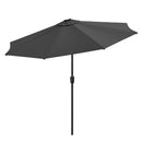Garden Sanctuary Large Solar Powered LED Patio Umbrella for Outdoor Garden Patio without Base