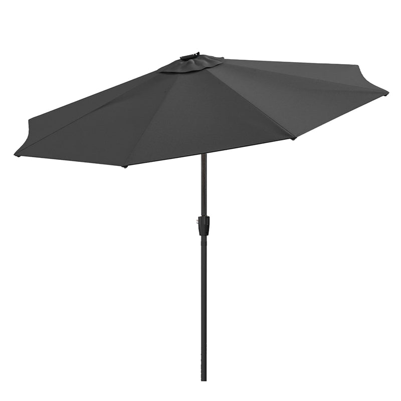 Garden Sanctuary Large Solar Powered LED Patio Umbrella for Outdoor Garden Patio without Base