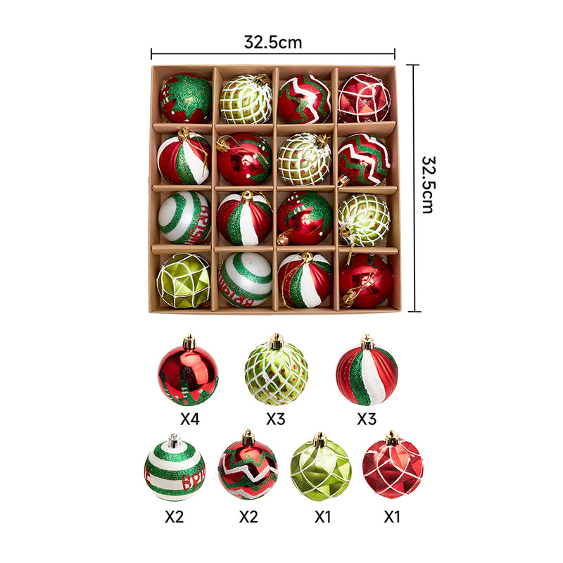 Lifeideas 16Pcs Christmas Hanging Ball Decoration