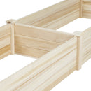 Livingandhome Solid Wood Raised Garden Bed with 2 Compartments