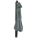 Outsunny Wall-Mounted Parasol Patio Umbrella With Hand To Push System - Khaki/Grey