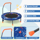 90 cm Folding  Mini Trampoline for Kids with Lights and Padded Safety Cover-Navy