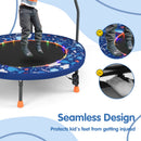 90 cm Folding  Mini Trampoline for Kids with Lights and Padded Safety Cover-Navy
