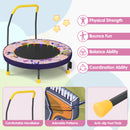 90 cm Folding  Mini Trampoline for Kids with Lights and Padded Safety Cover-Pink