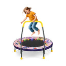 90 cm Folding  Mini Trampoline for Kids with Lights and Padded Safety Cover-Pink