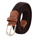 Casual Elastic Braided Belt With D-shape Pin Buckle
