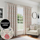 Enhanced Living Red Floral, 100% Blackout, Thermal Curtains with Tape Top Header - Pair