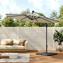 Garden Sanctuary Outdoor 32 LED Lighted Patio Umbrella With Crank Lift System