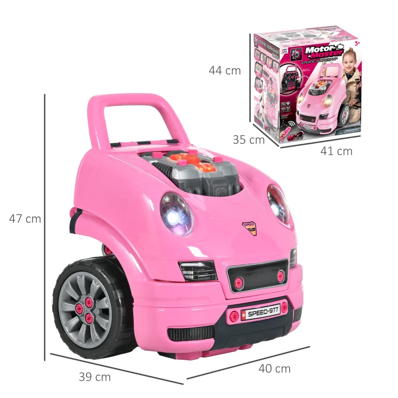 HOMCOM  Children's Truck Engine for Ages 3-5 Years - Pink