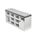 Livingandhome White Padded Shoe Storage Bench