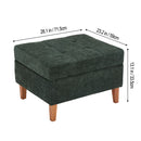 Livingandhome Chenille Storage Bench with Rubberwood Legs