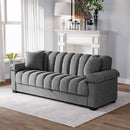 Livingandhome Grey Fabric Sleeper Sofa with Pillows