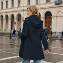 Long Trench Coat with Detachable Hood