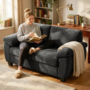 HOMCOM 2 Seater Sofa, Chenille Small Sofa with Spring Cushions, Dark Grey