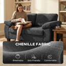 HOMCOM 2 Seater Sofa, Chenille Small Sofa with Spring Cushions, Dark Grey
