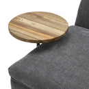 Livingandhome Linen Chaise Lounge with Tray Table