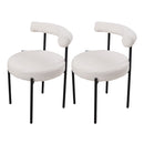 Livingandhome 2PCS Sherpa Fleece Upholstered Dining Chairs