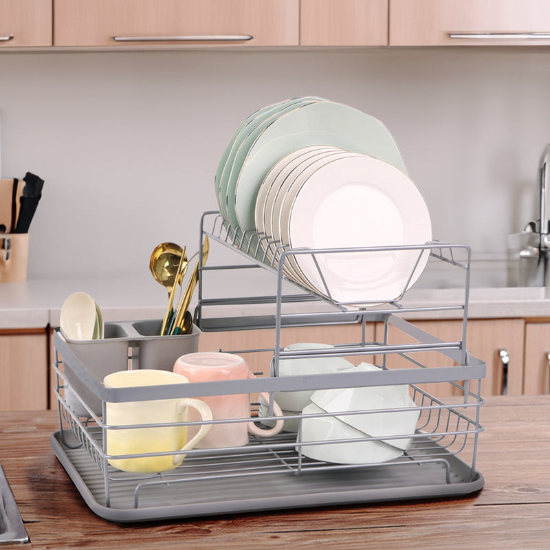 Lifeideas Adjustable Metal Dish Drainer with Tray