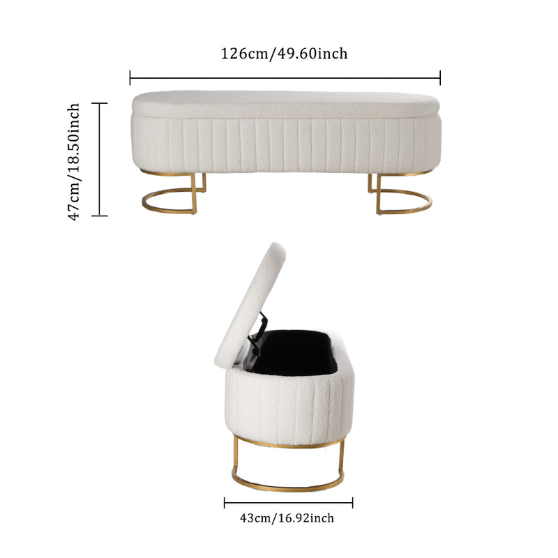 Livingandhome Soft Upholstered Footrest with Storage