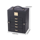 Sheonly Faux Leather Large Jewellery Storage Box with Mirror