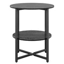 Livingandhome Small Round Coffee Table with 2 Tier