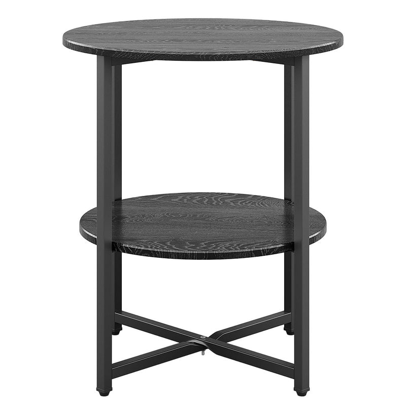 Livingandhome Small Round Coffee Table with 2 Tier