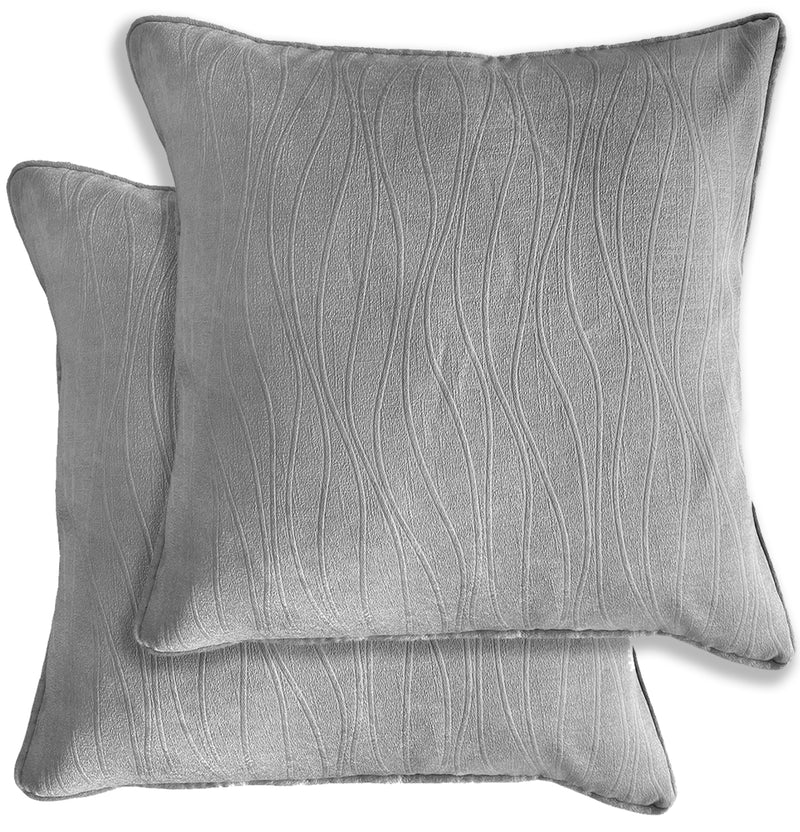 Enhanced Living Pair of Goodwood Textured Wave Pattern Cushion Covers - 43x43cm - Cases Only