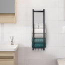 Lifeideas Modern Carbon Steel Wall Towel Rack with Hooks