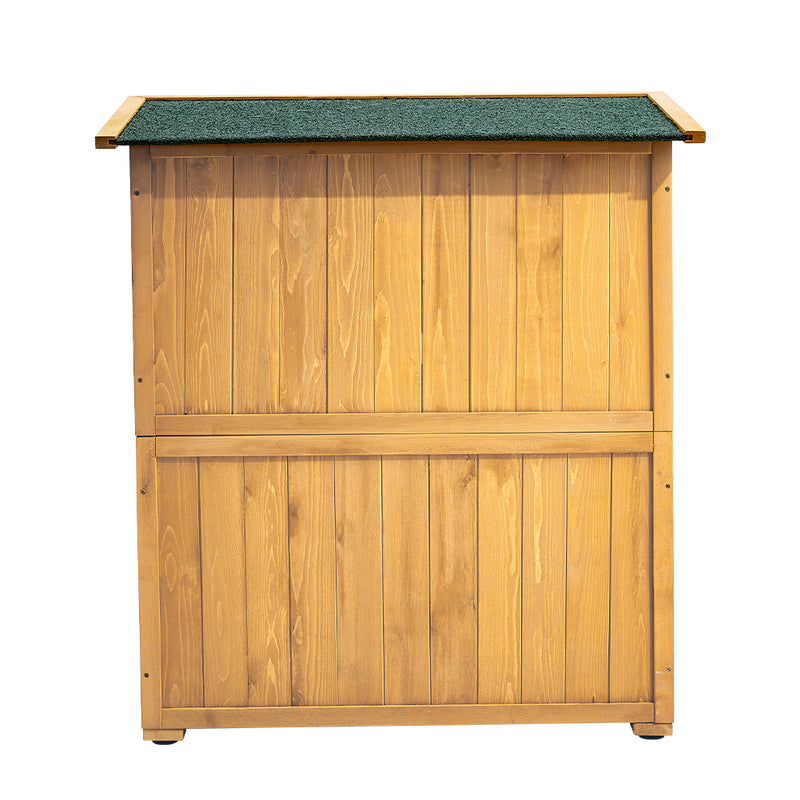 Livingandhome Outdoor Solid Wood Storage Cabinet Garden Tool Shed