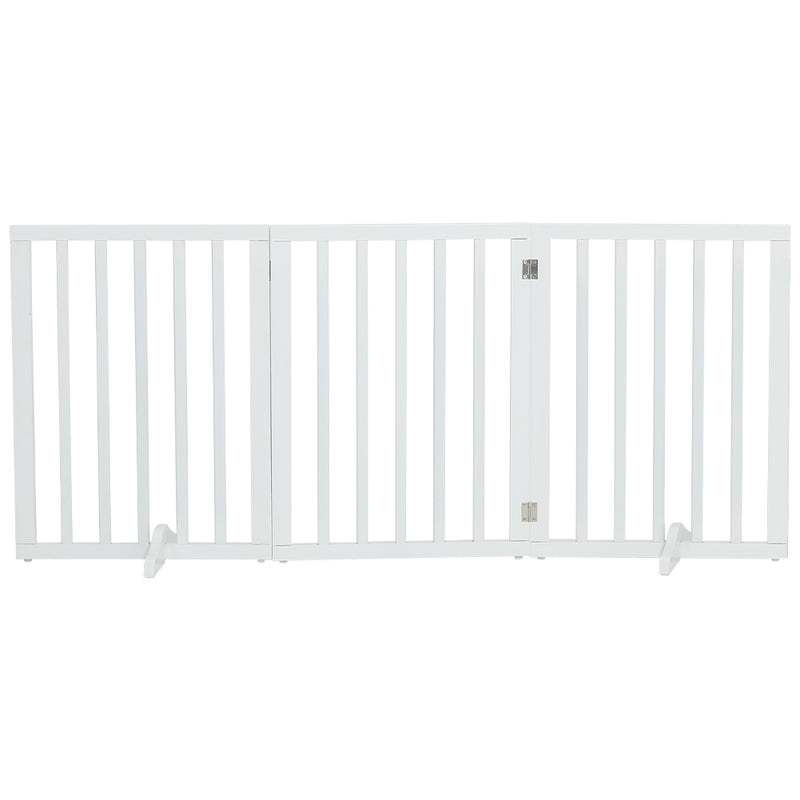 Kidkid Freestanding Wooden Pet Gate with Three Foldable Panels