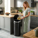 HOMCOM 42L Sensor Bin, Stainless Steel Kitchen Bin With, Soft Close, Black