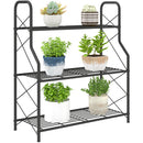 Outsunny 3-Tier Metal Plant Stand, Ladder Shelf Potted Plants Display