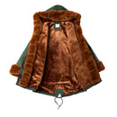 Mid-Length Hooded Coat With Drawstring Waist