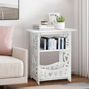 Livingandhome Modern 2-Tier Sofa Side Table