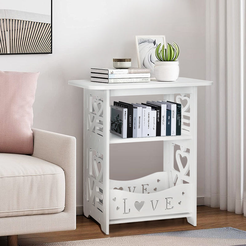 Livingandhome Modern 2-Tier Sofa Side Table