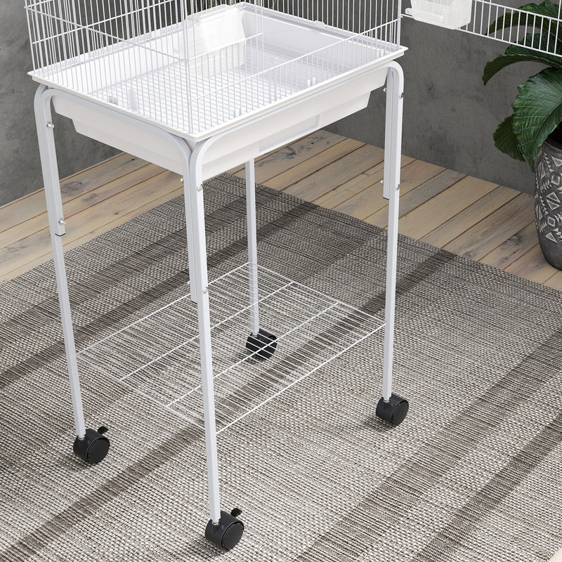 PawHut Bird Cage for Budgie Finch Canary Parakeet W/ Stand Tray White