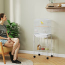 PawHut Bird Cage for Budgie Finch Canary Parakeet W/ Stand Tray White