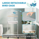 PawHut Bird Cage for Budgie Finch Canary Parakeet W/ Stand Tray White
