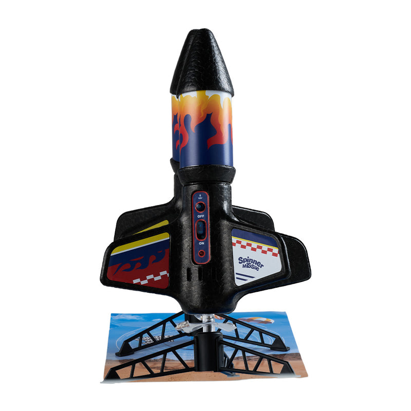 Kidkid Electric Spinner Rocket Launcher Toy with Parachute for Kids