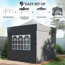 Outsunny 3 x 3 m Heavy Duty Pop Up Gazebo with Sides, UPF50+ Marquee Gazebo