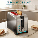 HOMCOM 2 Slice Toaster with 7 Browning Levels, Reheat, Defrost and Cancel