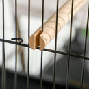 PawHut 2 In 1 Large Bird Cage Aviary with Wheels, Slide-out Trays Wood Perches