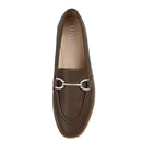 Slip-On PU Leather Horsebit Loafers - Brown