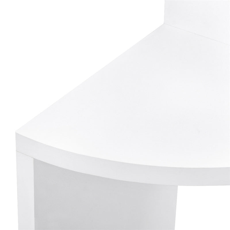 Livingandhome Wooden Zigzag Floating Corner Shelves 2-Tier White