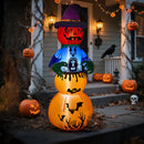 Lifeideas 6ft Halloween Inflatable Stacked Pumpkin and Ghost Decoration