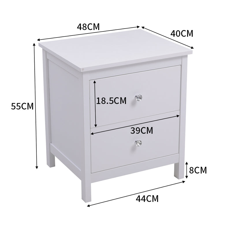 Cottonfy UK Wooden Storage Cabinet with 2 Drawers
